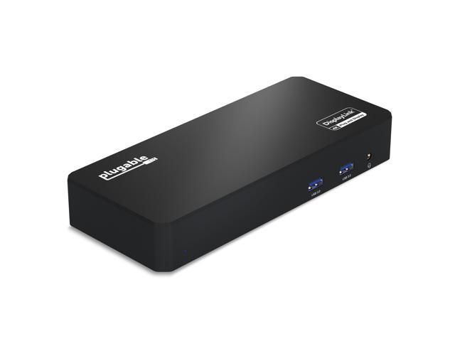 Plugable 12-in-1 USB C Docking Station Triple Monitor, Triple 4K Displays with 3x HDMI or 3x DisplayPort, Compatible with Mac, Windows, Thunderbolt.