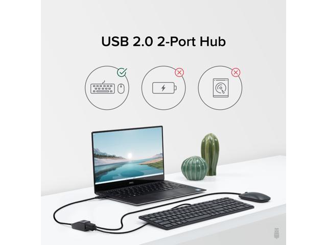 Plugable USB-A 2.0 2-Port Hub/Splitter - image 3