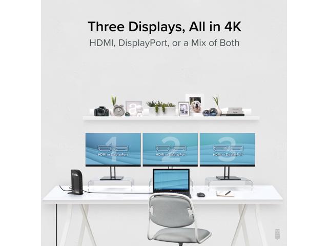 Plugable USB-C Triple 4K Monitor Docking Station with 100W Laptop Charging - image 3