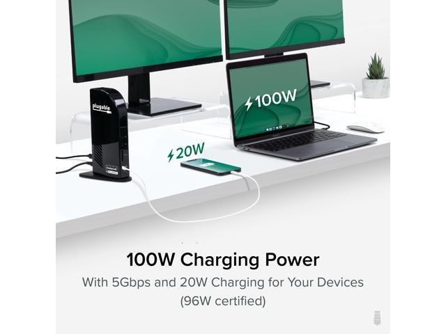 Plugable USB-C Triple Monitor Docking Station with 100W Laptop Charging - image 4