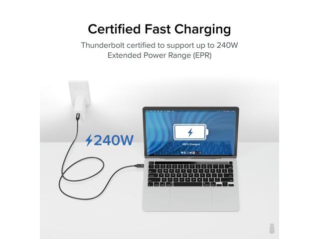 Plugable Thunderbolt 4 Cable with 240W Charging, Thunderbolt Certified, 3.3 ft/1m,1x 8K Display, 40 Gbps - image 2