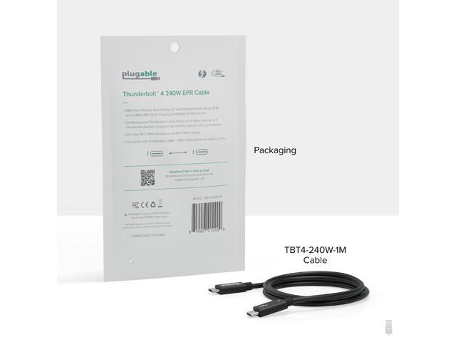 Plugable Thunderbolt 4 Cable with 240W Charging, Thunderbolt Certified, 3.3 ft/1m,1x 8K Display, 40 Gbps - image 7