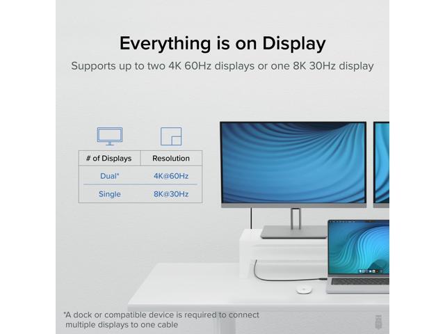 Plugable Thunderbolt 4 Cable with 240W Charging, Thunderbolt Certified, 3.3 ft/1m,1x 8K Display, 40 Gbps - image 4