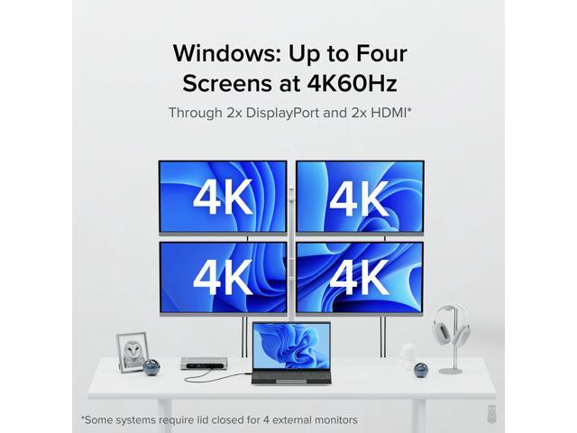Plugable 16-in-1 Thunderbolt 4 Docking Station for 4 Monitor Setup, 100W Laptop Charging - image 3