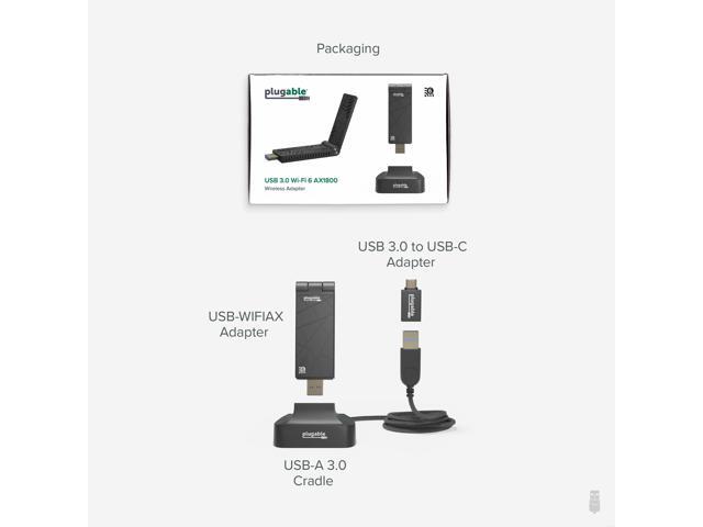Plugable WiFi 6 USB WiFi Adapter for Desktop PC and Laptops, AX1800 USB 3.0 and USB C - image 7