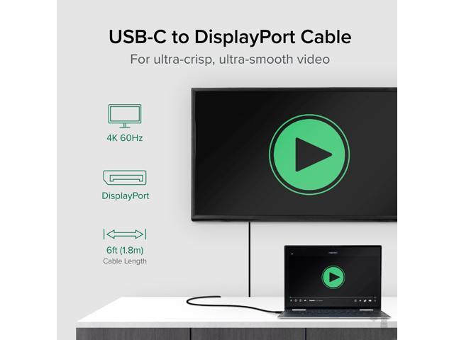 Plugable USB-C to DisplayPort Adapter - 6ft /1.8m Adapter Cable - image 2