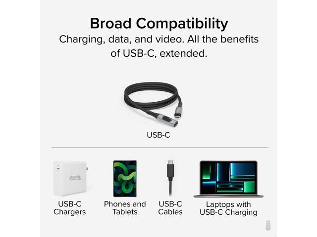 Plugable USB-C Extension Cable, 3.3 ft/1m, Digital Power Meter Tester for Monitoring USB-C Connections - image 5