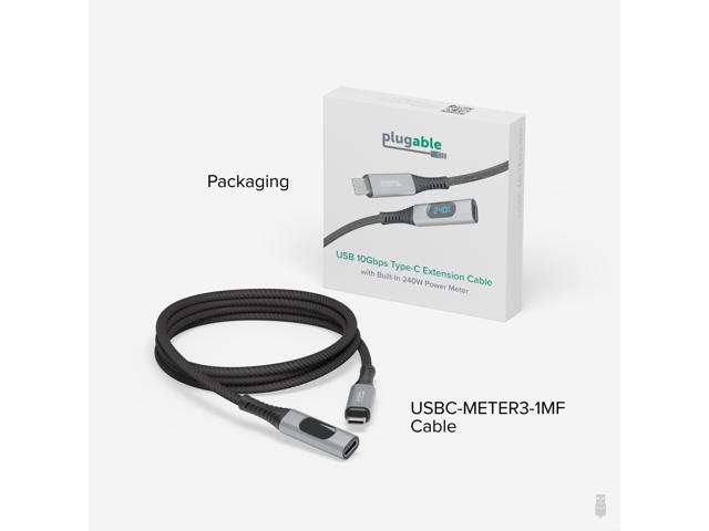 Plugable USB-C Extension Cable, 3.3 ft/1m, Digital Power Meter Tester for Monitoring USB-C Connections - image 7