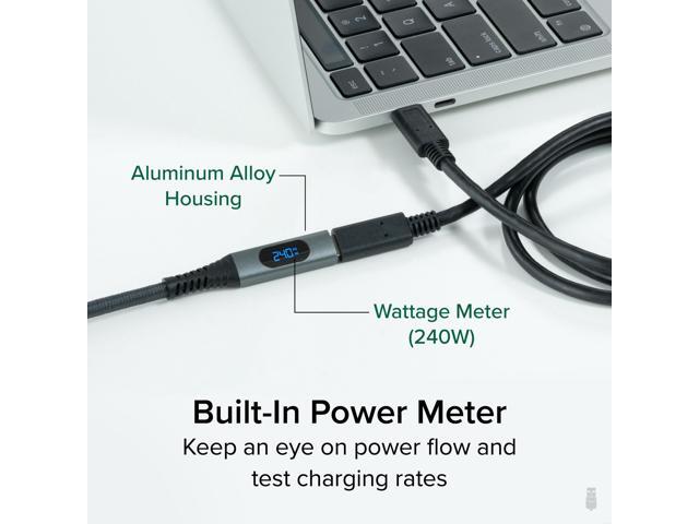 Plugable USB-C Extension Cable, 3.3 ft/1m, Digital Power Meter Tester for Monitoring USB-C Connections - image 3