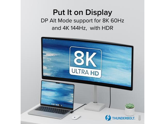 Plugable Thunderbolt 4 Cable Right Angle 40Gbps with 240W EPR Charging - image 4