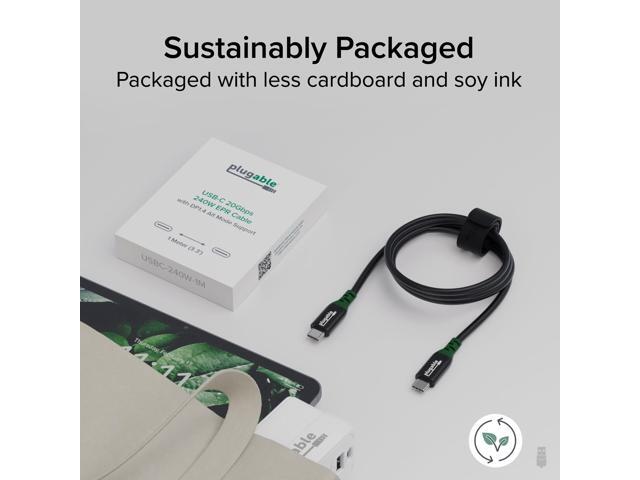Plugable USB-C to USB-C Cable, 240W USB-C Charging Cable 20Gbps, 4K 120Hz, 8K 60Hz - image 6