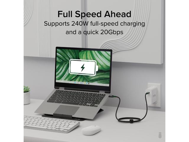 Plugable USB-C to USB-C Cable, 240W USB-C Charging Cable 20Gbps, 4K 120Hz, 8K 60Hz - image 3