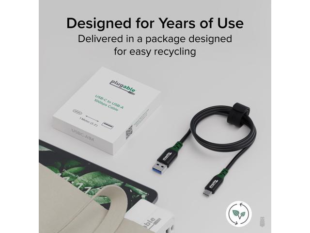 Plugable USB-C to USB-A Cable for Data and Charging, 3.3 ft - image 5