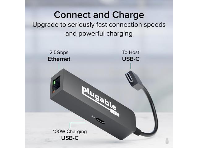 Plugable USB-C to 2.5 Gbps Ethernet Adapter with 100W USB-C Charging - image 2