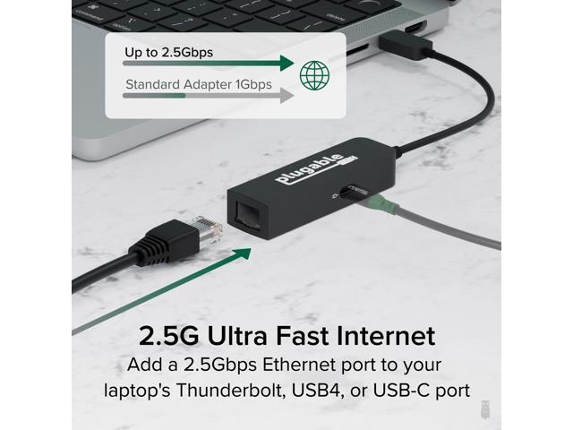 Plugable USB-C to 2.5 Gbps Ethernet Adapter with 100W USB-C Charging - image 3