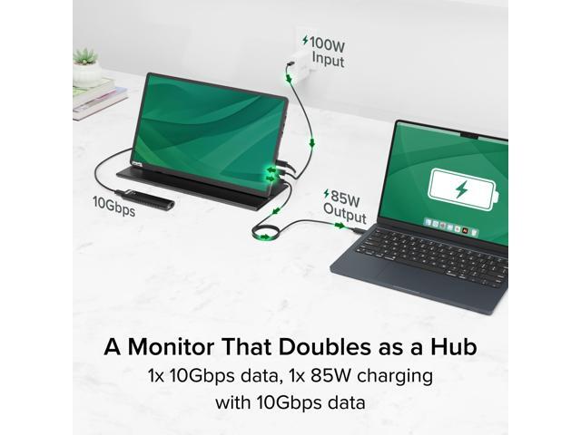 Plugable USB-C Portable Monitor 15.6 Inch, 100W Pass-Through Charging - for Your Laptop, Smartphone or Tablet - image 4