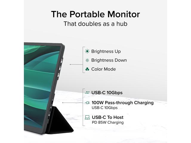 Plugable USB-C Portable Monitor 15.6 Inch, 100W Pass-Through Charging - for Your Laptop, Smartphone or Tablet - image 2