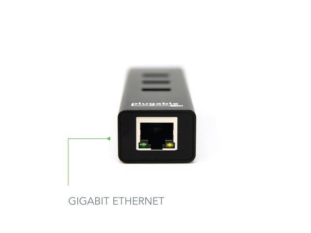 Plugable USB Hub with Ethernet, 3 Port USB 3.0 Bus Powered Hub with Gigabit Ethernet - image 3