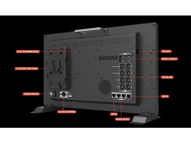 LILLIPUT Q24-ABBP 10bit 23.6 inch 12G-SDI Professional Broadcast Production Studio Monitor 12G SDI and 12G-SFP Fiber Optic Input with Gold Mount Plate