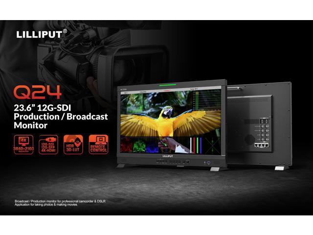 LILLIPUT Q24-ABBP 10bit 23.6 inch 12G-SDI Professional Broadcast Production Studio Monitor 12G SDI and 12G-SFP Fiber Optic Input with Gold Mount Plate