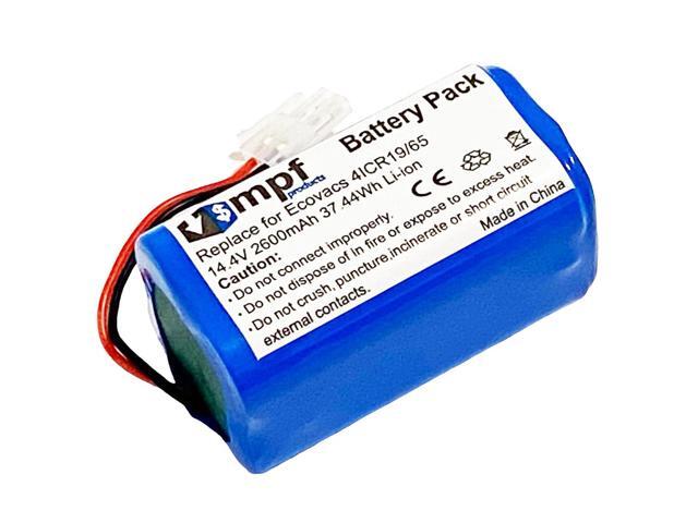 2600mAh 4ICR19/65 Battery Replacement Compatible with Ecovacs Deebot CR120, CR130, CEN546, CEN550, CEN640, CEN646, CEN660, DG800, DL33, DL35, KK8,...