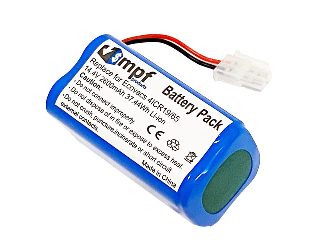 2600mAh 4ICR19/65 Battery Replacement Compatible with Ecovacs Deebot CR120, CR130, CEN546, CEN550, CEN640, CEN646, CEN660, DG800, DL33, DL35, KK8,...