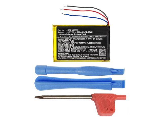 800mAh GSP383555 Battery Replacement Compatible with JBL Clip 2 Waterproof Portable Bluetooth Speaker with Installation Tools