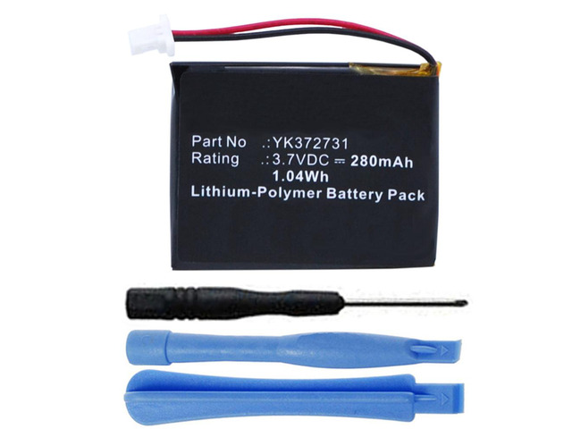 280mAh YK372731 Battery Replacement for Golf Buddy Voice, Voice+, Voice VS4, Voice 2 Talking GPS Range Finder with Free Installation Tools