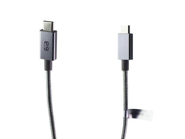 PureGear 4-Foot Braided (USB-C) to (USB-C) Charging Cable - Gray