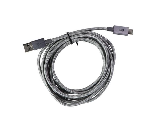 PureGear 10-Foot Braided USB-A to USB-C (Type C) Charging Cable - Gray