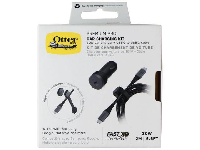 OtterBox (6.6Ft) Premium Pro USB-C to USB-C Car Charging Kit (30W) - Black