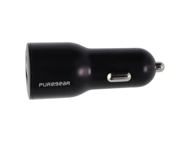 PureGear (42W) LightSpeed Car Charger with USB-C and USB-A Ports - Black