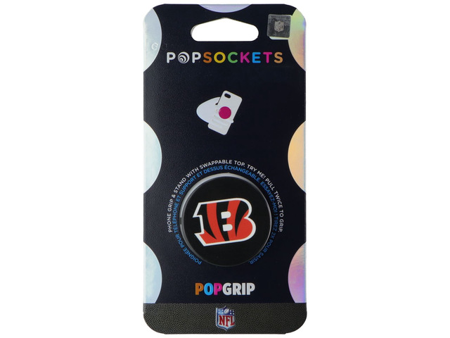 PopSockets PopGrip Expanding Stand and Grip w/Swappable Top - NFL Bengals Logo