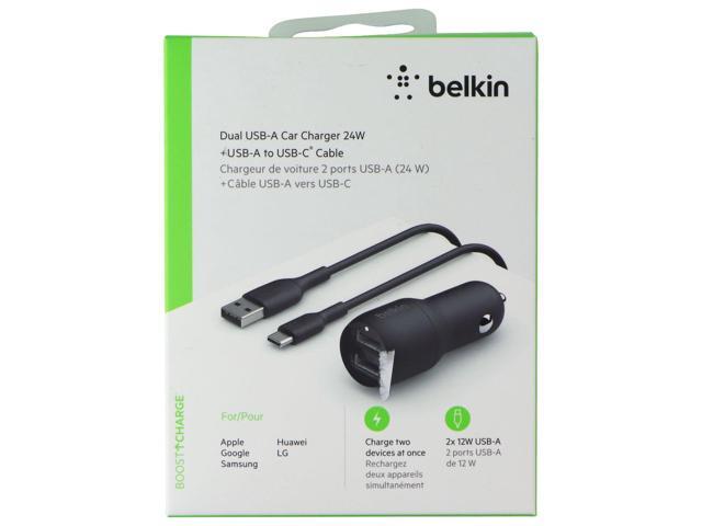 Belkin - BOOST↑CHARGE  Dual USB-A Car Charger 24W + USB-A to USB-C Cable - Black - image 11