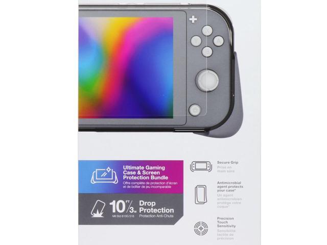 ZAGG Kita Grip 360 Lite Case and Screen Protector for Switch Lite - Grey / Clear