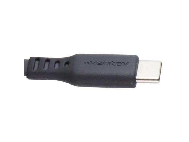 Ventev 3.3 Foot USB-C to USB-C High Speed Flat Cable - Gray