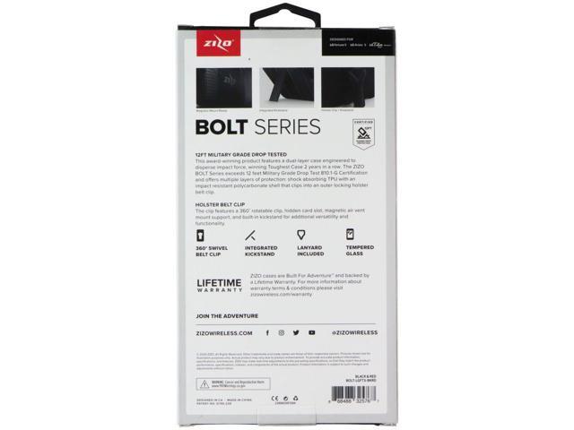 Zizo Bolt Series Case / Glass / Holster for LG Fortune 3 / Aristo 5 - Black/Red