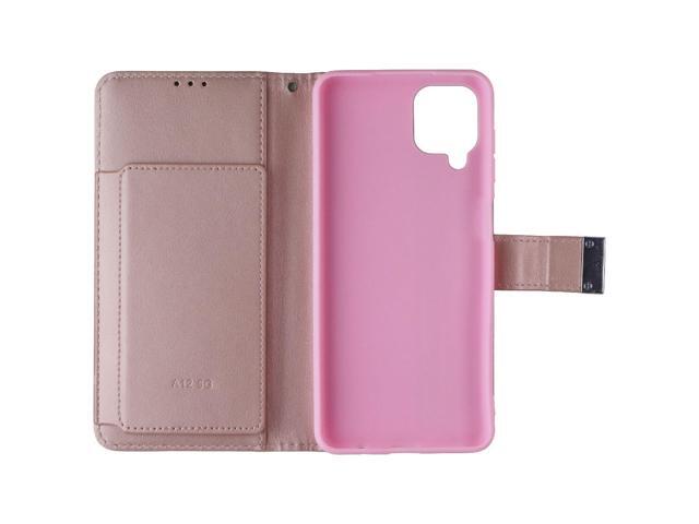 MyBat MyJacket Wallet Folio Case for Samsung Galaxy A12 5G - Rose Gold Leather