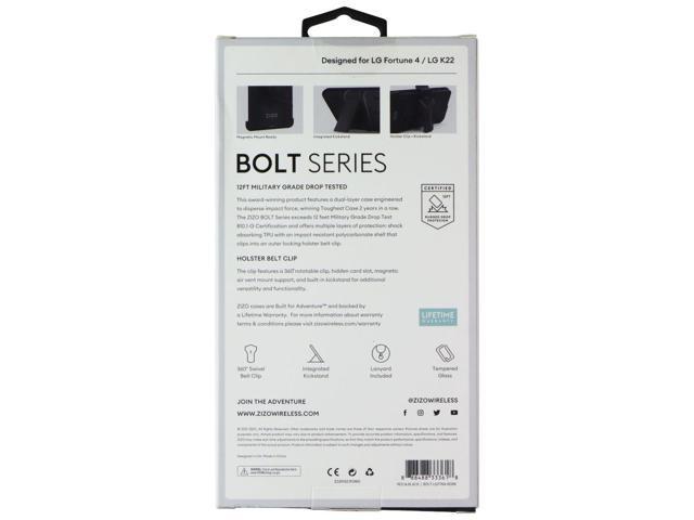 Zizo Bolt Series Case and Holster for LG Fortune 4 / LG K22 - Red/Black