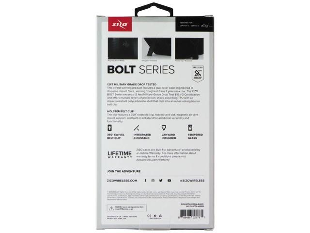 Zizo Bolt Series Case / Glass / Holster for LG Fortune 3 /LG Aristo 5 - Gray