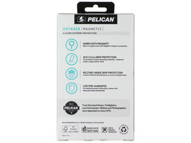 Pelican Voyager Case + Holster for MagSafe for Apple iPhone 15/14/13 - Black