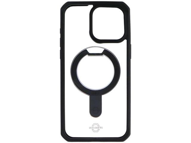ITSKINS Hybrid_R // Stand Case for MagSafe for iPhone 15 Pro Max - Black/Clear
