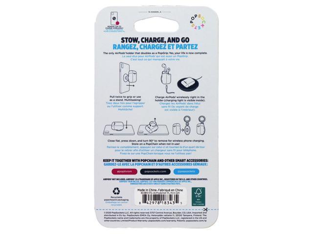 PopSockets PopGrip + PopChain AirPods Holder + Grip + Stand + Keychain - Purple