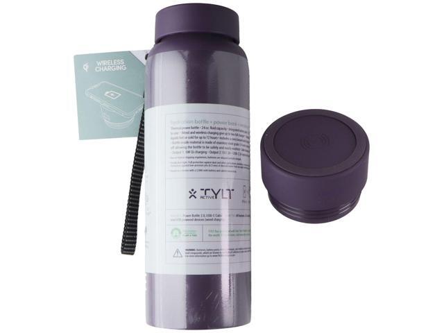 TYLT Bottle 2.0 Hydration Bottle with Power Bank and Wireless Charger - Purple