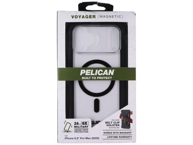 Pelican Voyager Case and Holster for MagSafe for iPhone 17 Pro Max - Black/Clear