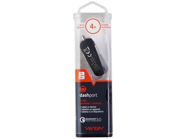 Ventev (24W/3A) QC 3.0 Single USB Vehicle Car Adapter/Charger - Gray
