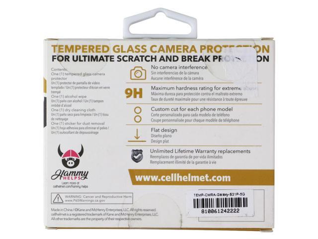 CellHelmet Tempered Glass Camera Protector for Galaxy S21+ Plus - Black