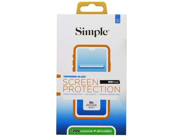 Simple Tempered Glass Screen Protector for Apple iPhone 15 Pro Max