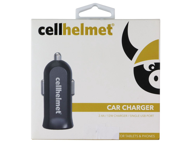CellHelmet Single Port 2.4A USB Car Charger - Black