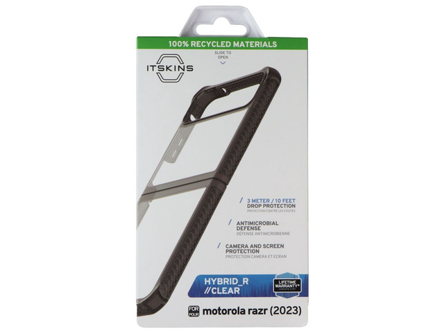 ITSKINS Hybrid_R // Clear Case for Motorola Razr (2023) - Black / Transparent